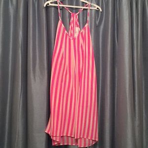 Never Been Worn Pink and White Striped Silk Dress